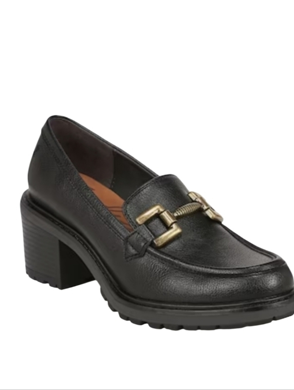 NEW! ZODIAC Gemma Black Vegan Leather Heeled Loafer 10.